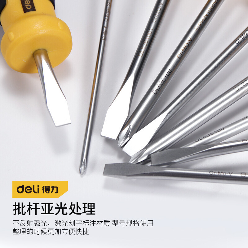 deli screwdriver industrial-grade precision screwdriver set, small flat-head screwdriver and screwdriver Item Picture