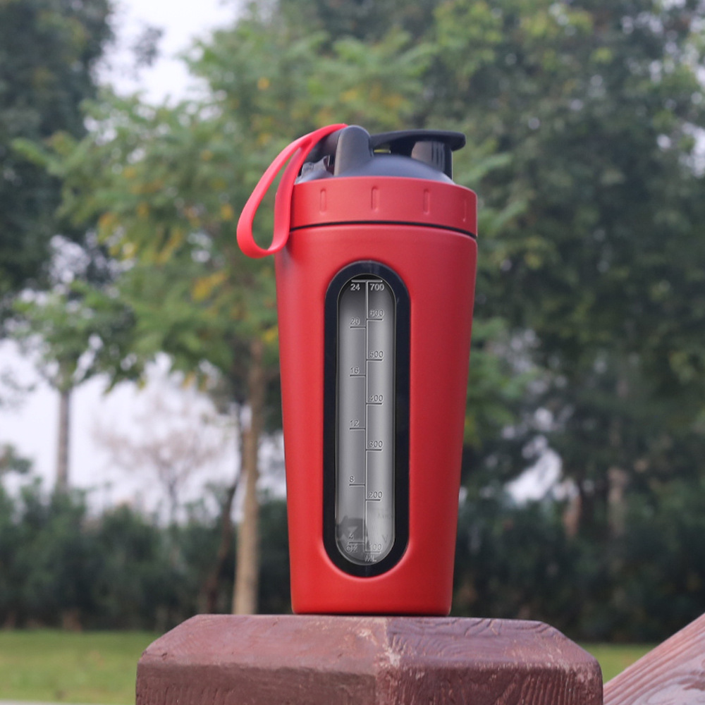 Single-layer fitness shaker cup, 304 stainless steel sports water bottle, large-capacity fitness protein powder cup with ball in the gym Application Scenario
