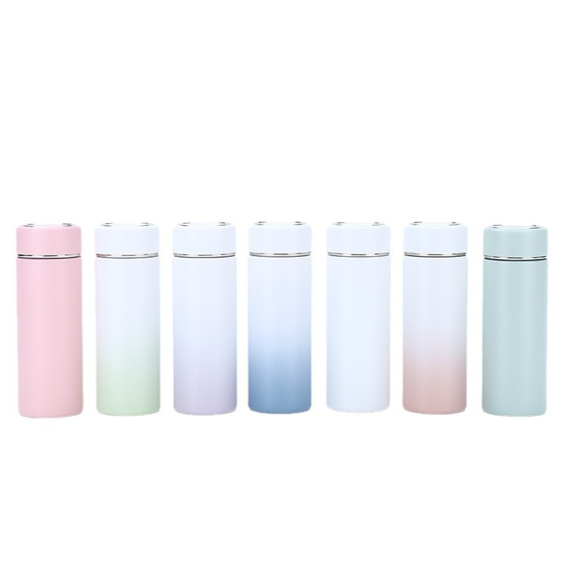 New gradient color insulated cup, 316 stainless steel portable water cup, ladies' straight cup pocket, small and simple gift cup Item Picture