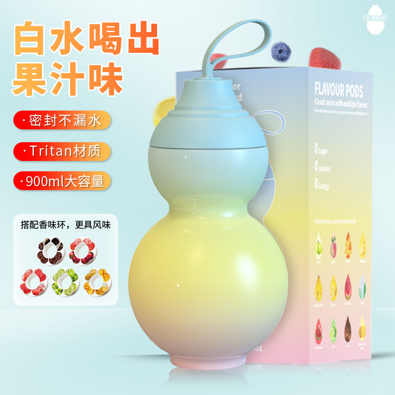 Cross-border bestseller, sugar-free and caloric gourd tritan material scented cup, plant-scented ring, Chinese trend style scented cup details Picture