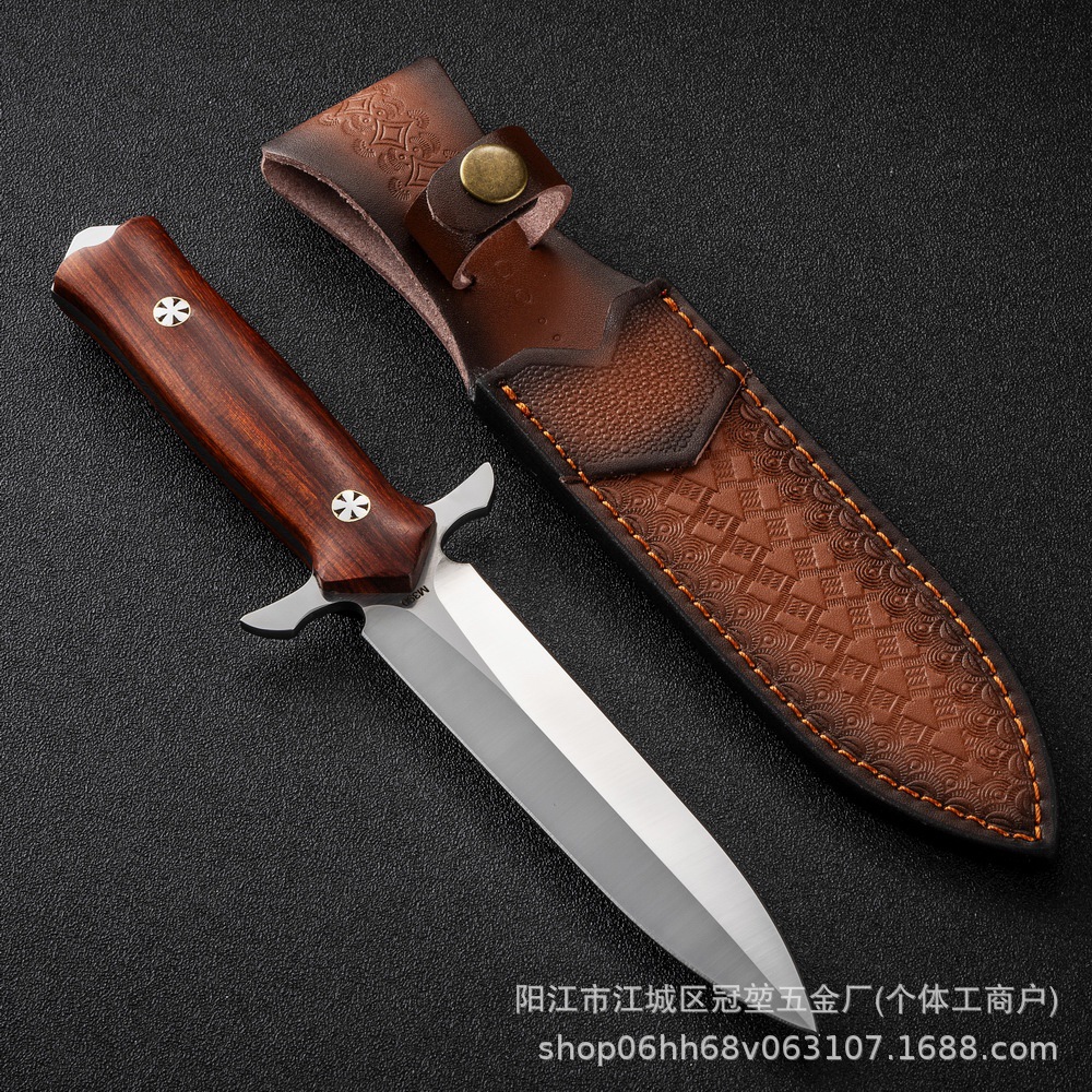 The best-selling M390 powder steel one-piece straight knife from Shengjian on e-commerce platforms, an outdoor hand-handled meat knife with sharp edges and high hardness details Picture