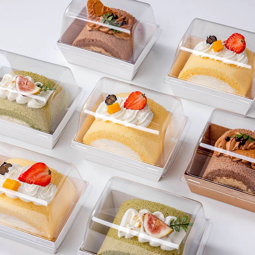 Internet-famous cotton quilt roll packing box, cake roll, towel roll box, mousse cut pieces, dessert box, cut pieces, cake packaging box full figure
