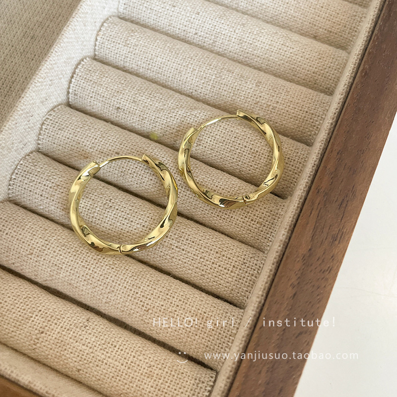 The delicate and twisted ring earrings for women in 2025 are a new, trendy and niche design. They are simple and versatile earrings Application Scenario
