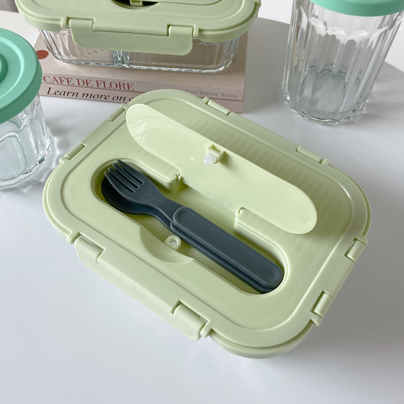 Boli Mei InS-style high borosilicate glass lunch box with divider, rice bento box, fresh-keeping bowl wholesale, microwave oven with meals Specification drawing