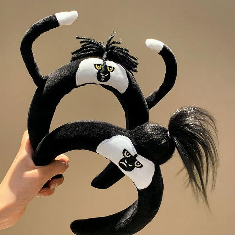 Wild chimpanzee's new plush hair band, a special headband for women's face washing and makeup, and a cartoon cute hair accessory full figure
