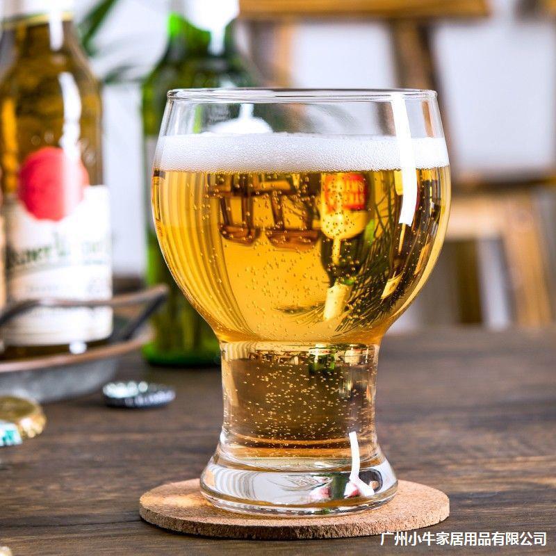 Wholesale of Amazon beer mugs, creative craft glass wine glasses, large-capacity household glass beer cups with large bellies, cross-border Specification drawing