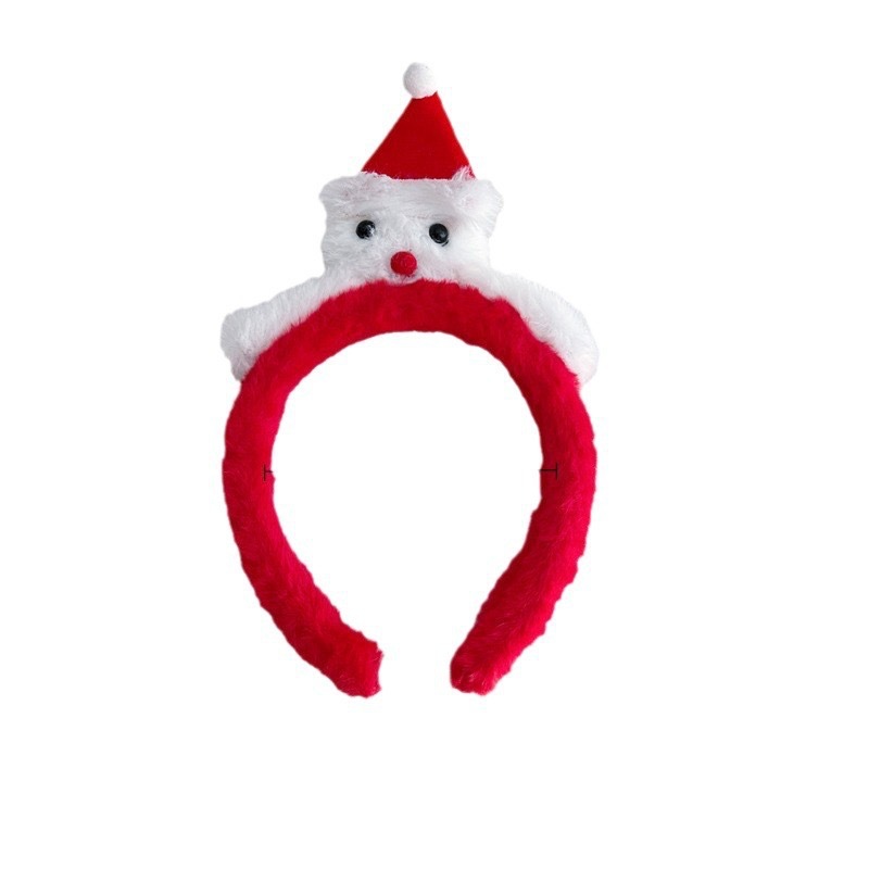 Cute plush reindeer hairband girl Christmas outfit high skull top antler headband gingerbread man autumn and winter face-washing hairpin Item Picture