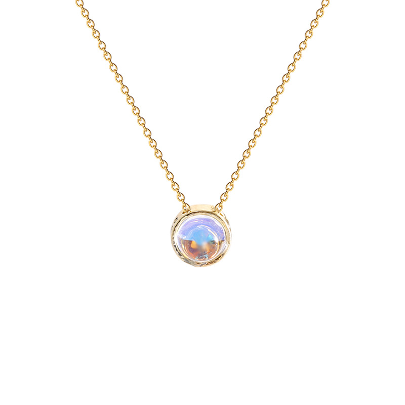 A light luxury and versatile blue starry sky zircon titanium steel necklace with an inS-style high-end design for women, a collarbone chain, and a hot girl accessory Item Picture