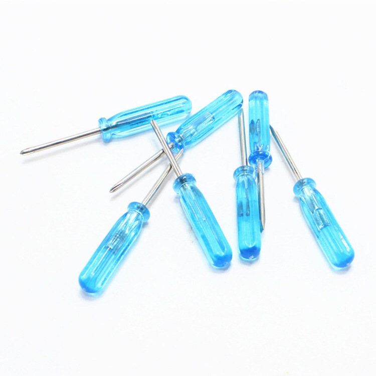 Mini screwdriver, blue 2MM cross/flat-head crystal screwdriver, toy mobile phone disassembly small screwdriver Item Picture