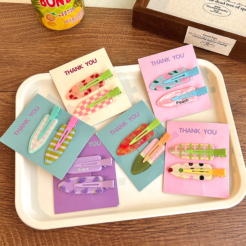 Sweet and cute juice, seamless hair clips, women's forehead bangs clips, makeup clips, hair clips, broken hair, straight clips, headwear and hair accessories full figure