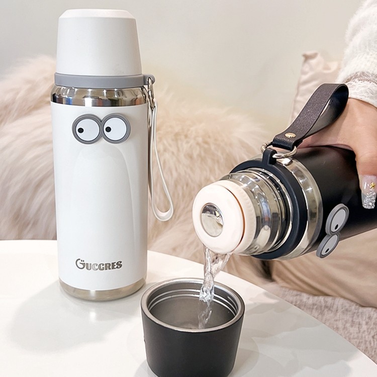 Portable stainless steel tea brewing cup, high appearance level water cup, office cup, large-capacity outdoor water bottle, thickened insulated cup Specification drawing