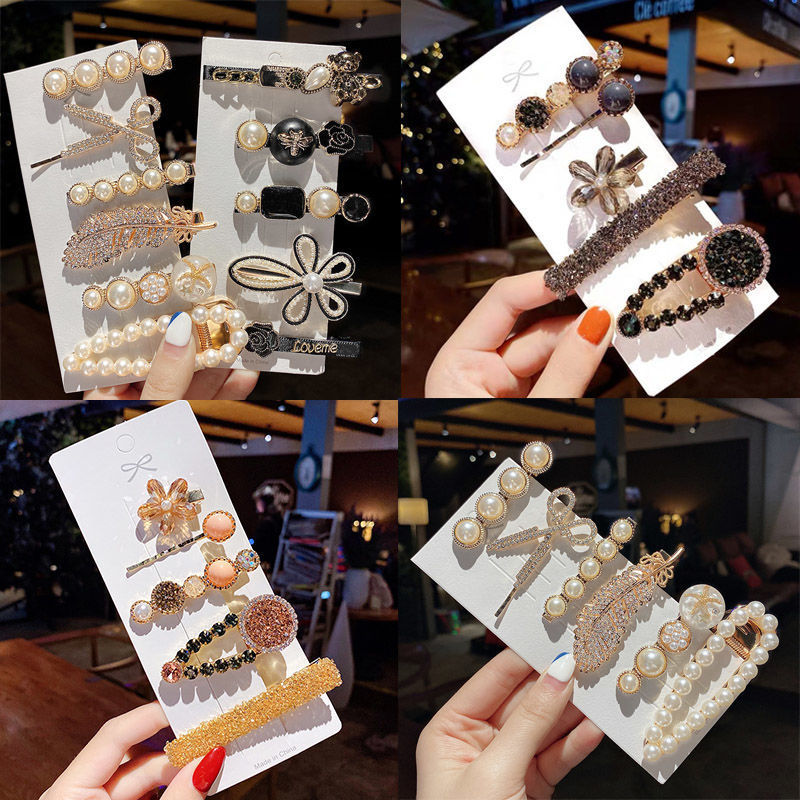 Pearl hairpins, women's small clips headwear, 2023 new style of internet-famous side high-end and exquisite bangs, high-end hairpins full figure