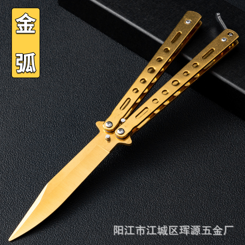 Factory direct sales of butterfly knives, training knives, practice knives, folding knives, stainless steel ornamental knives, portable hand-swinging knives without sharp edges undefined