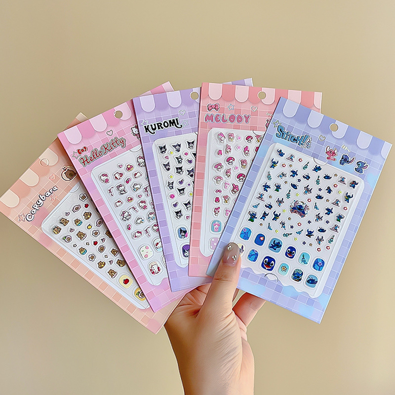 Sanrio's new cartoon cute children's nail stickers, diy nail stickers for girls, long-lasting decorative stickers details Picture