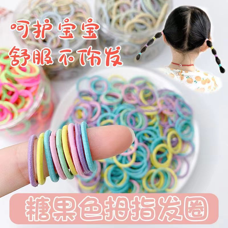 Baby hair-safe rubber band, children's small rubber band, cute girls tie Chou Chou hair bands, children tie their heads with leather covers, summer Specification drawing