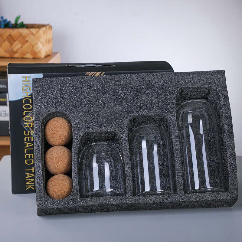Customized storage and display sealed jars, kitchen grain storage jars, round cork stopper transparent glass products storage jars details Picture