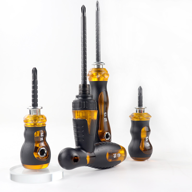 Screwdriver, cross-head, multi-functional telescopic dual-purpose ratchet, small screwdriver, screwdriver taper, strong magnetic screwdriver bit set details Picture
