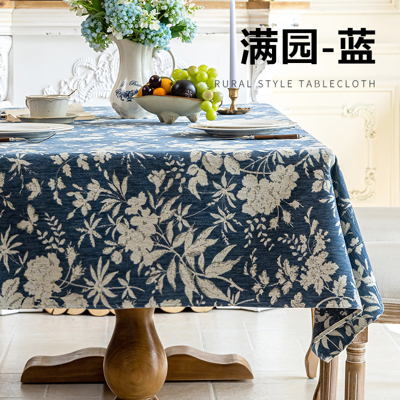 European-style tablecloth with cotton and linen printed checks Application Scenario
