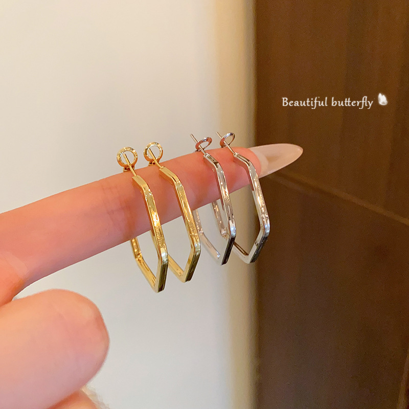 Irregular metal ring earrings, versatile geometric stud earrings, 2025 new style earrings wholesale Application Scenario