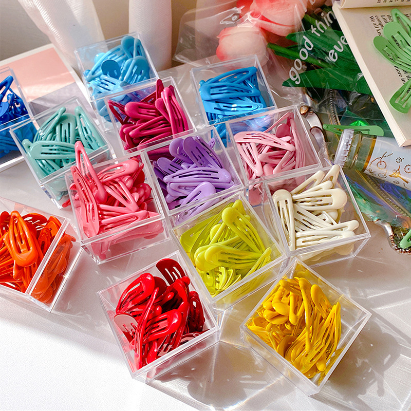 Candy-colored oil drip bb clip, children's hair clip, cute girl side bangs clip, popular one-line clip hair clip, hair accessory for girls full figure