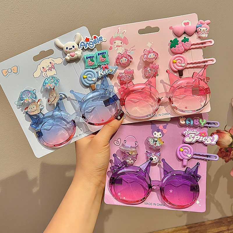 Children's hair accessory set, hair clip set, girls' glasses, kindergarten souvenirs, sunglasses, hair accessories, birthday gifts for babies Specification drawing