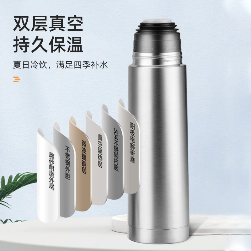 Wow Customized stainless steel bullet-shaped vacuum insulated cup, outdoor business car water bottle, large-capacity travel water cup details Picture