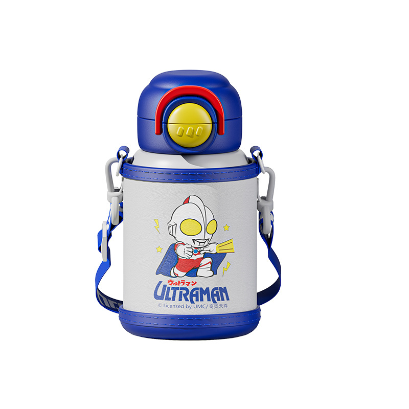 Customized Ultraman children's insulated water cup, boy and baby water bottle, school straw cup, anti-drop 316 food grade Item Picture