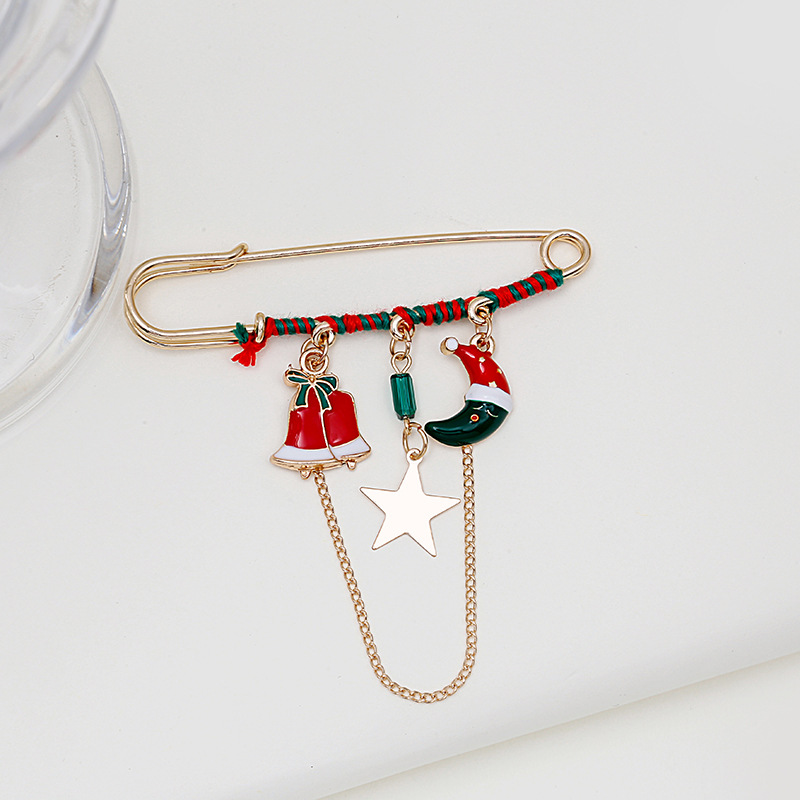 Christmas brooches, clothing accessories, Santa Claus, snowman wreaths, diamond-encrusted collars, pins and brooches are in stock for wholesale Specification drawing