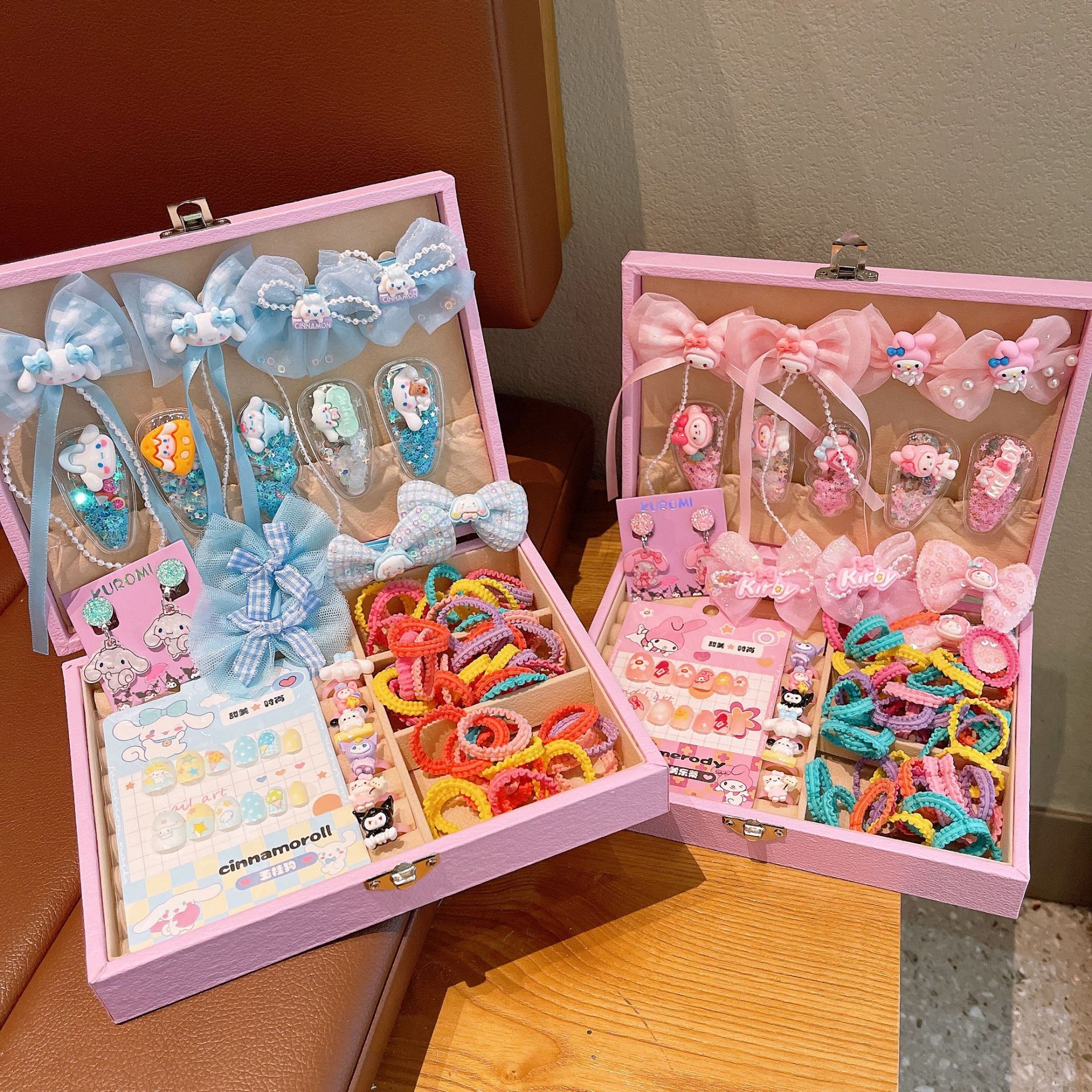 High-end children's hair accessory gift box set, girls' headwear jewelry box, princess bow for girls, exquisite birthday gift Specification drawing