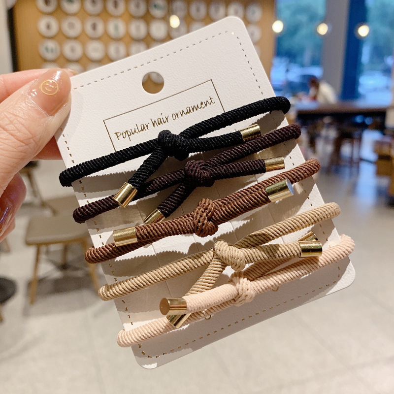 Dongdaemun, South Korea, high-elasticity basic rubber band women's hair tie, ins hair band, high ponytail hair tie, bun hair tie details Picture