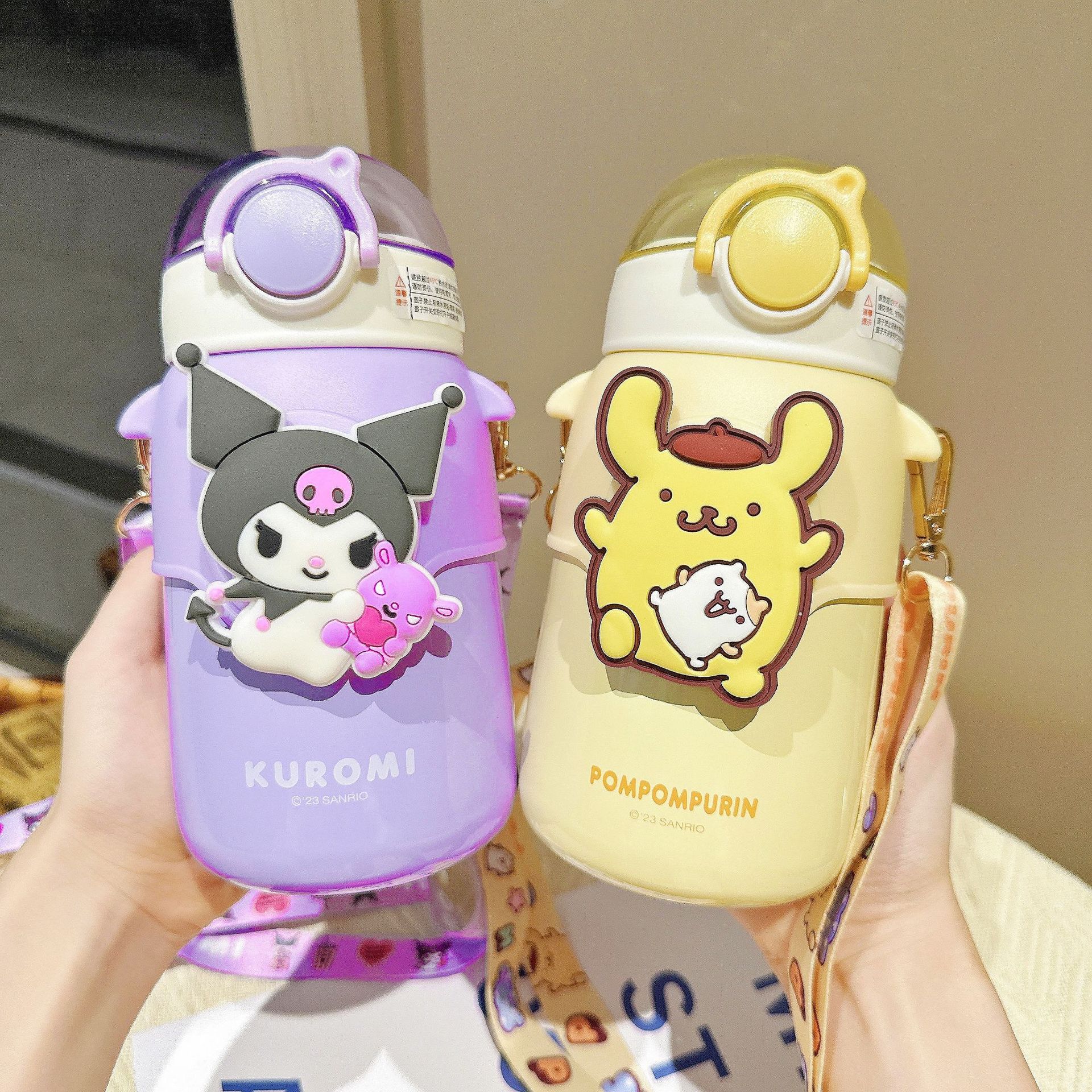 Sanrio insulated cup, cute girls, high appearance level water cup, genuine portable student, new stainless steel straw cup Specification drawing