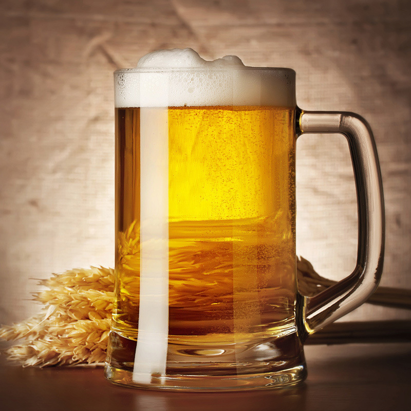 Green apple glass handle cups, water cups, beer mugs, draft beer cups, juice cups, beverage cups, glass cups wholesale with logo printing Application Scenario