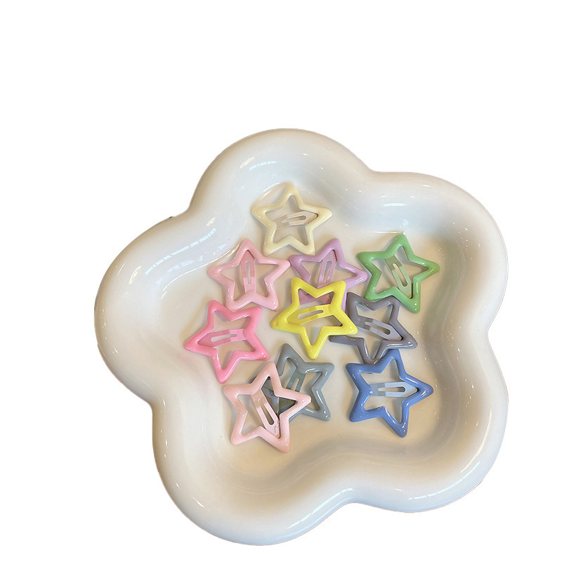 New children's oil-dripping metal bb clips, girls' hair clips, baby star style hair clips, bangs, broken hair clips, hair accessories and headwear Item Picture