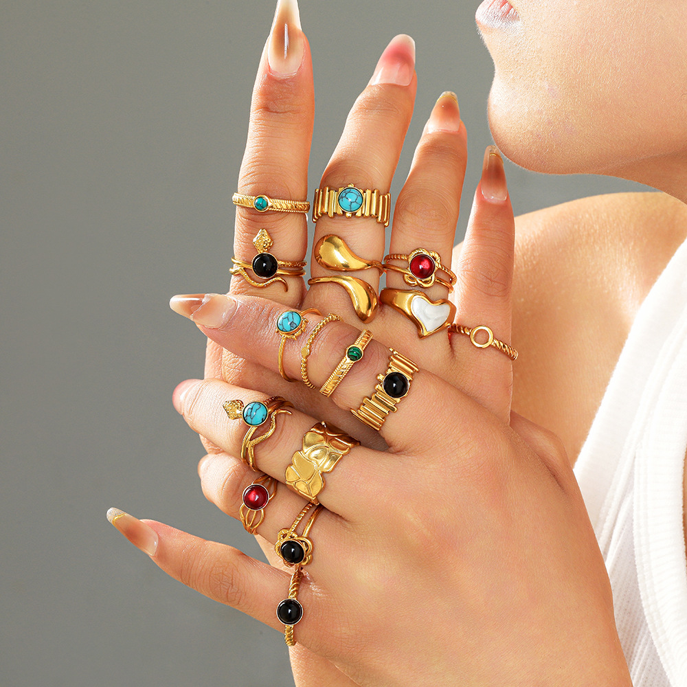 New stainless steel brushed ring for women, anti-color fading, European and American Instagram cross-border bestseller, light luxury and high-end design details Picture