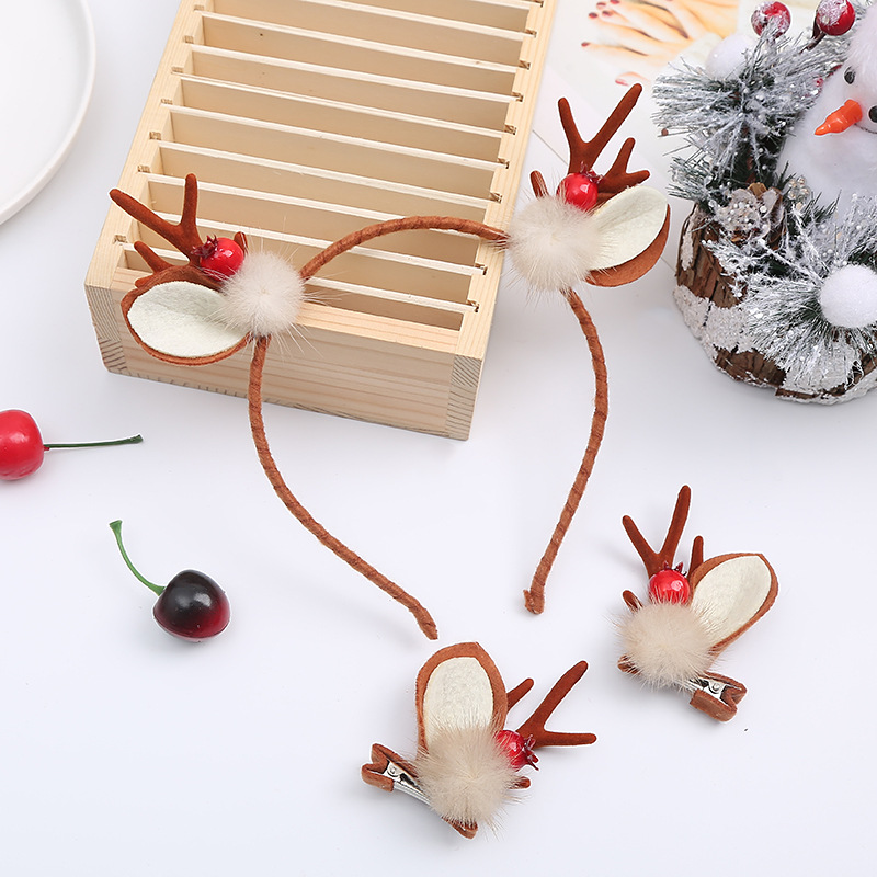 Christmas headwear, antler headband, fairy forest style, super fairy hair accessory, Christmas hairpin, elk headband, Internet celebrity hairpin Specification drawing