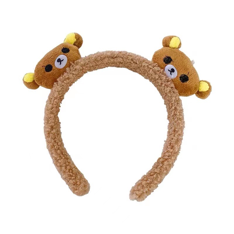 Cute little bear hair band, plush face-washing girl, funny headwear, lambskin hair clip, versatile hairpin, Internet celebrity hair pressing headband Item Picture