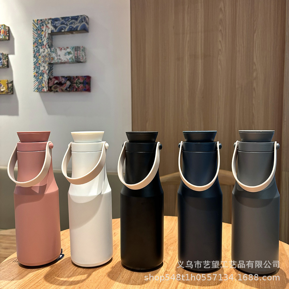 New cross-border sports water bottle for bowling, 304 stainless steel handle insulated cup, portable outdoor vacuum water cup details Picture