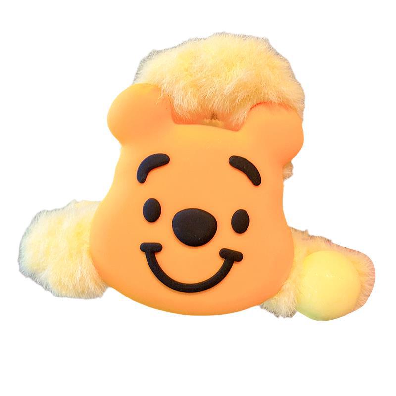 New autumn and winter plush hair clips for little girls, cute strawberry bear scratch-off clips, high ponytails for children, hairpins and headwear that won't damage hair Item Picture