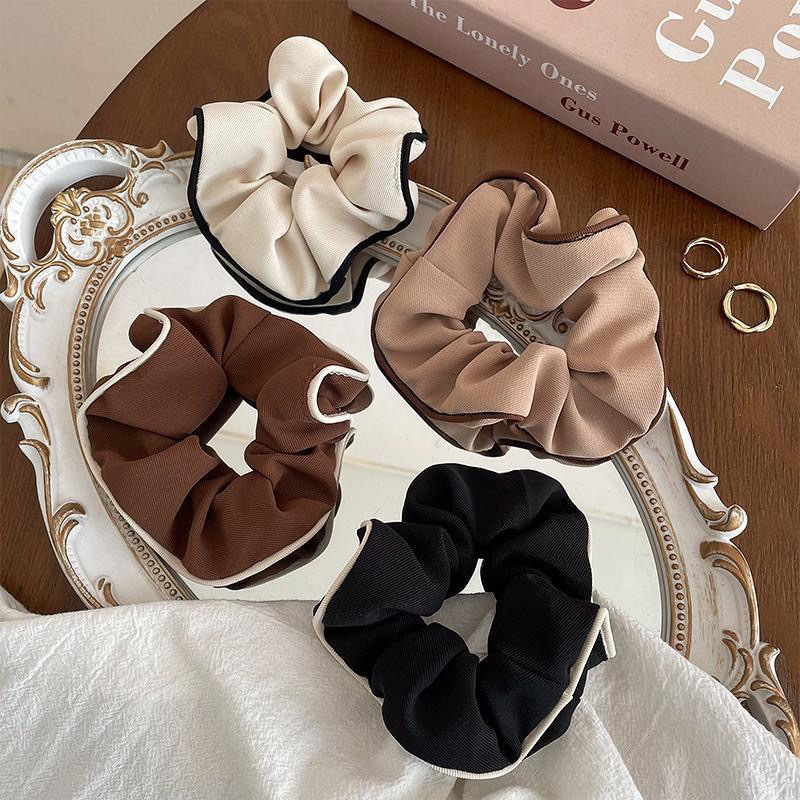 Retro French large intestine band hair tie for women in autumn and winter, Korean style, versatile and simple hair tie, elastic and large intestine hair tie full figure