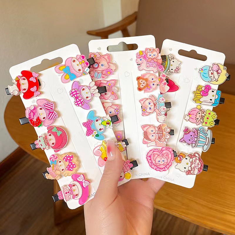 Korean acrylic duckbill clips, cute children's bangs clips, Lina Bell hair clips, little girls' hair accessories and headwear wholesale Application Scenario