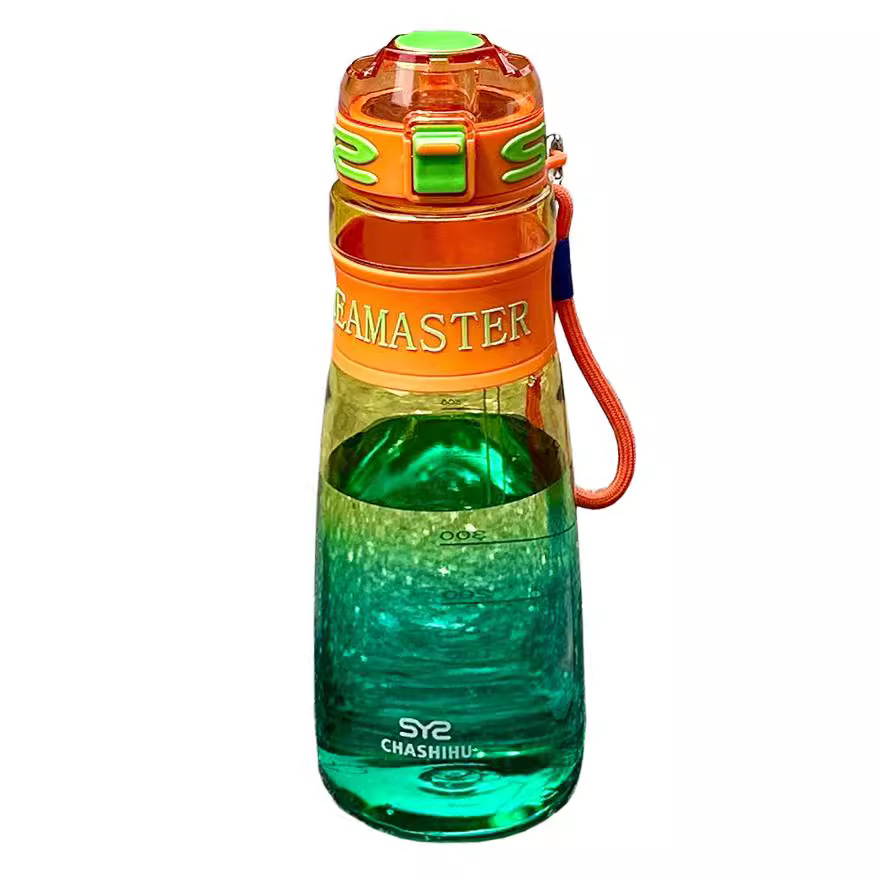 Gradient color large-capacity sports water cup with scale, outdoor portable direct drinking cup, fitness cross-border plastic cup wholesale Item Picture