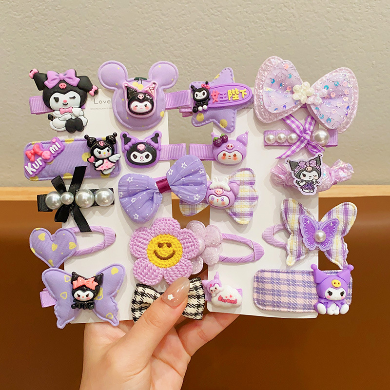 Children's hair clips, Kulomi bangs clips, side clips, girl's back head broken hair clips, little girl Sanrio hairstyle accessories details Picture