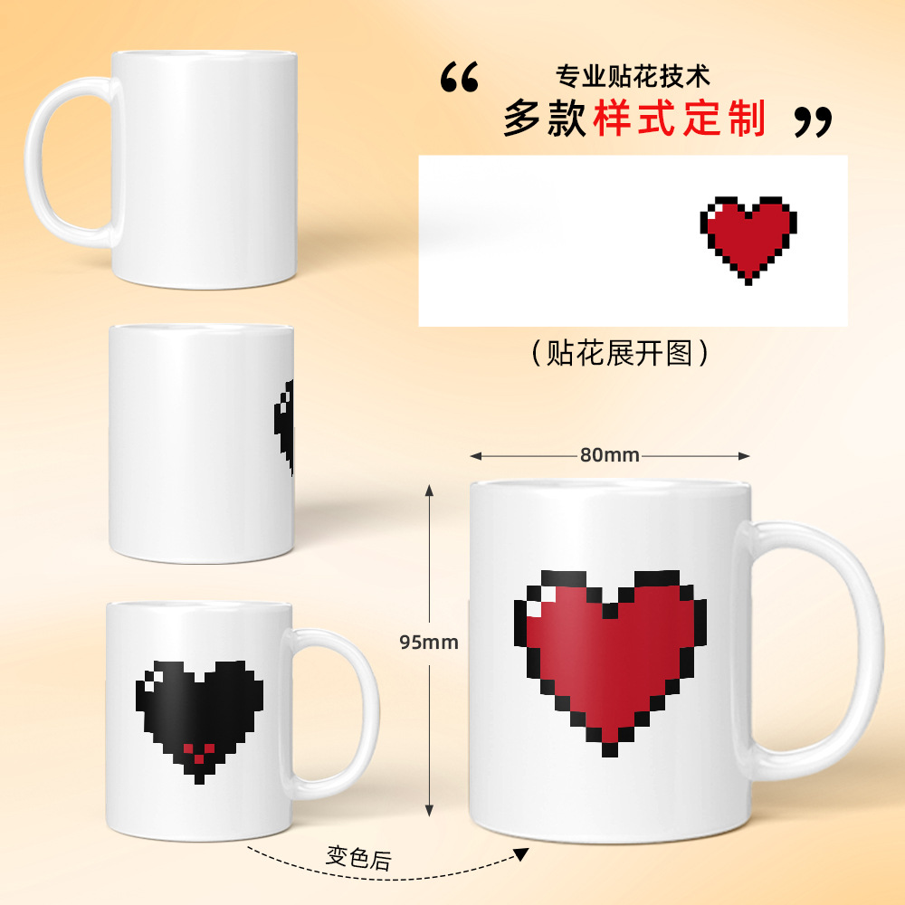 Large-capacity white simple ceramic mugs that can be printed with pattern logos, solid-color ceramic coffee cups Application Scenario