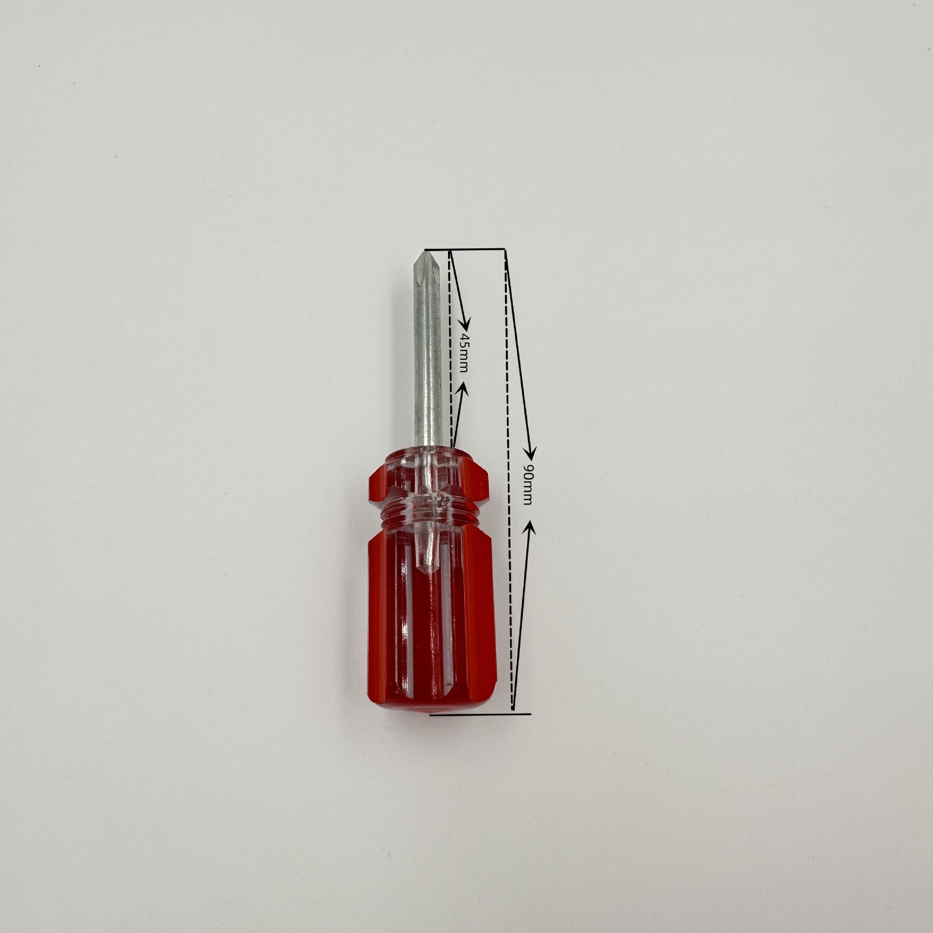 Factory direct supply of 9-centimeter-long colored striped small radish head screwdrivers with fixed cross and straight mini manual screwdrivers details Picture