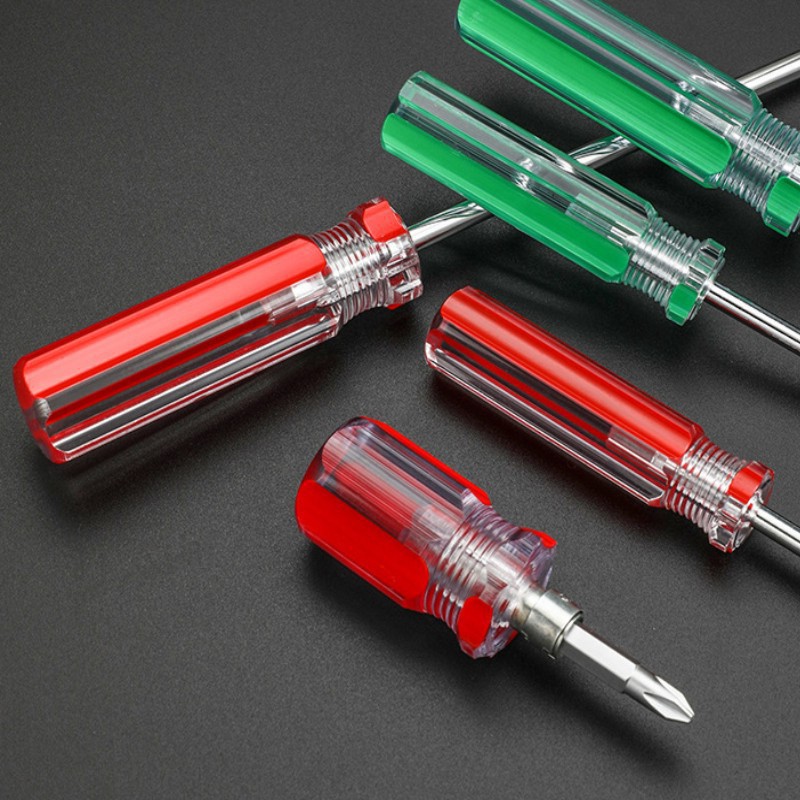 Transparent striped crystal screwdriver, flat-head dual-purpose cross-head screwdriver, small radish head screwdriver, mini screwdriver Application Scenario