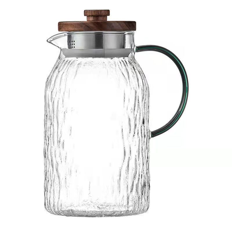 New explosion-proof glass household cooling water bottle, tea cup with handle, glacier tree pattern cup, high-temperature resistant cooling water bottle, cold water bottle Item Picture