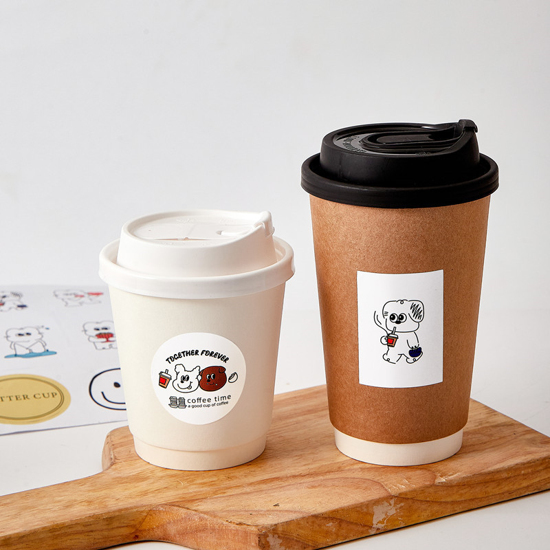 Disposable ins double-layer white kraft paper cup with lid, thickened hot drink takeout soy milk water cup for milk tea and coffee Application Scenario