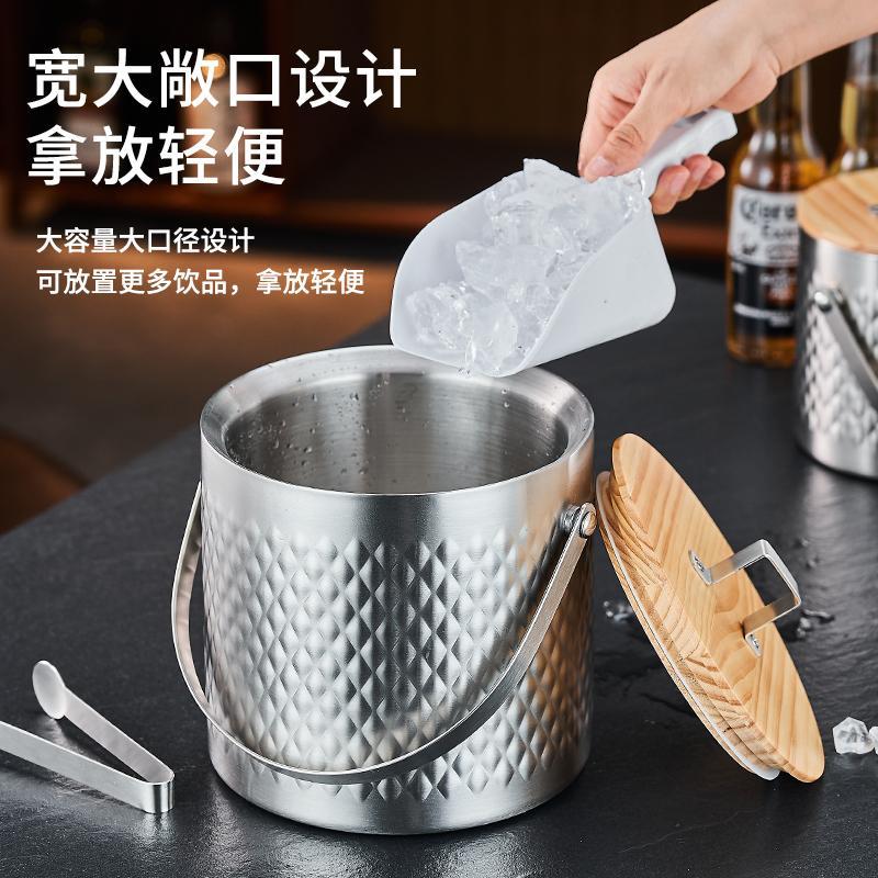 Double-layer 304 stainless steel ice bucket, ice cube bucket, bar, ktv, commercial beer bucket, household storage bucket Application Scenario