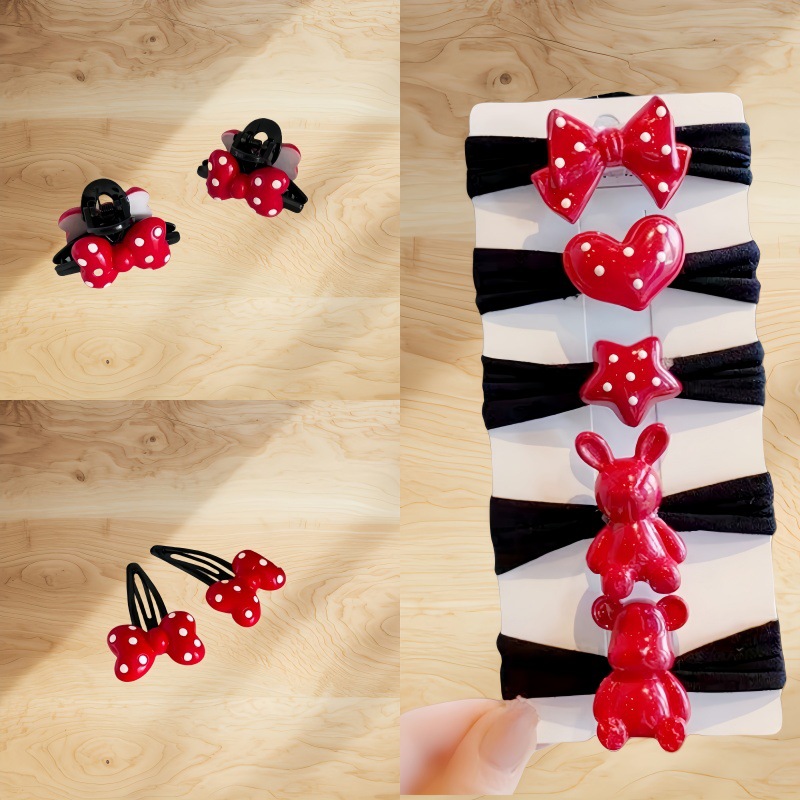 Cute polka dot bow, small scratch clip, girl's forehead, princess hair clip, side girl bb clip, versatile hair clip headwear full figure