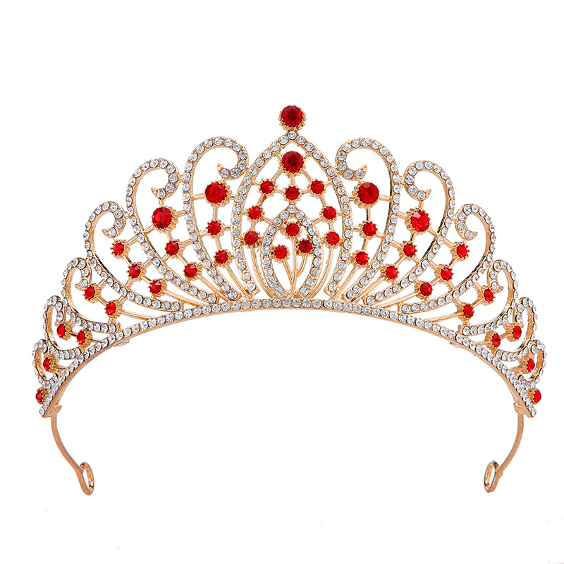 Cross-border Baroque bride's crown, European diamond-encrusted wedding crown headwear, birthday party crystal crown wholesale Item Picture